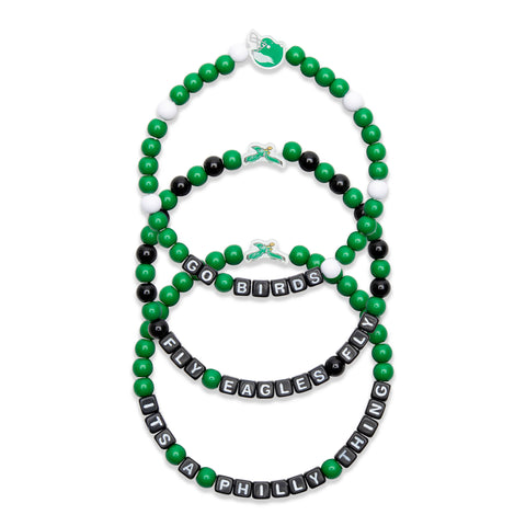 Philadelphia Eagles Retro 3pk Friendship Bracelets - Men's