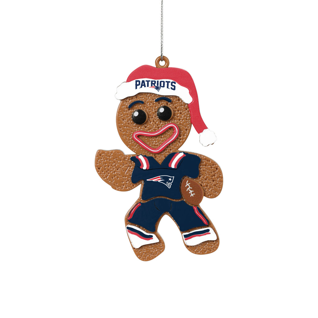 New England Patriots Gingerbread Man in Uniform Ornament