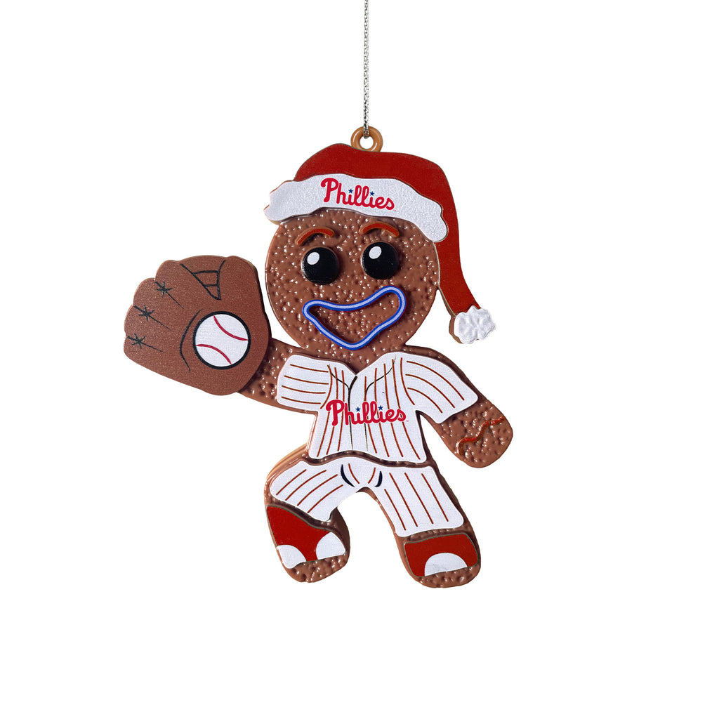 Philadelphia Phillies Gingerbread Man in Uniform Ornament