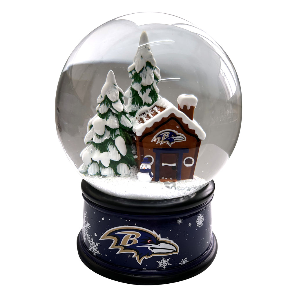 Baltimore Ravens Gingerbread House Snow Globe