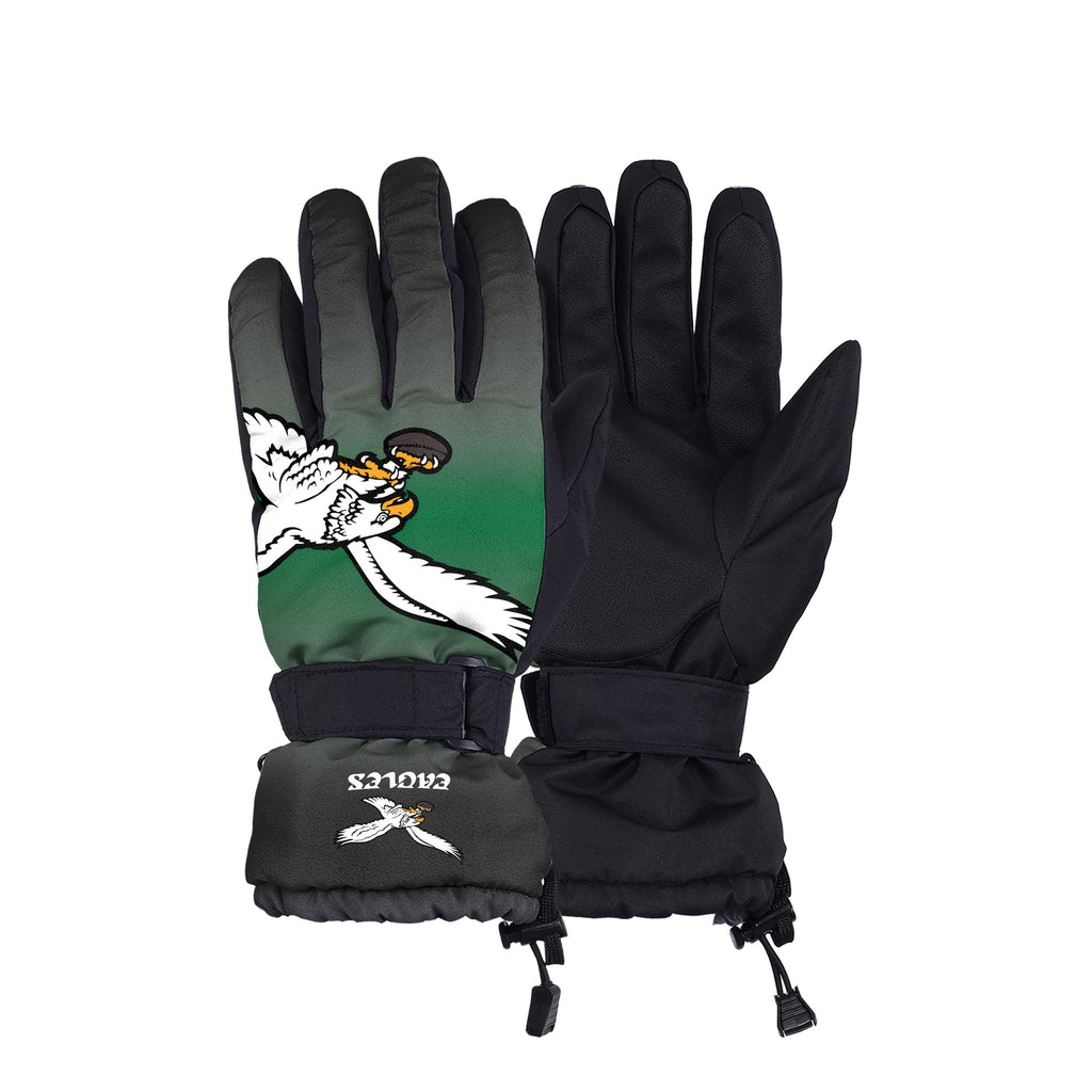 Philadelphia Eagles Retro Case - Gradient Big Logo Insulated Gloves - Kelly Green White Bird