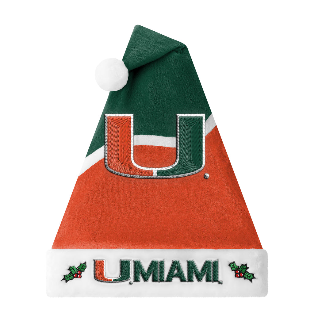 Miami Hurricanes 2026 Embroidered Santa Hat
