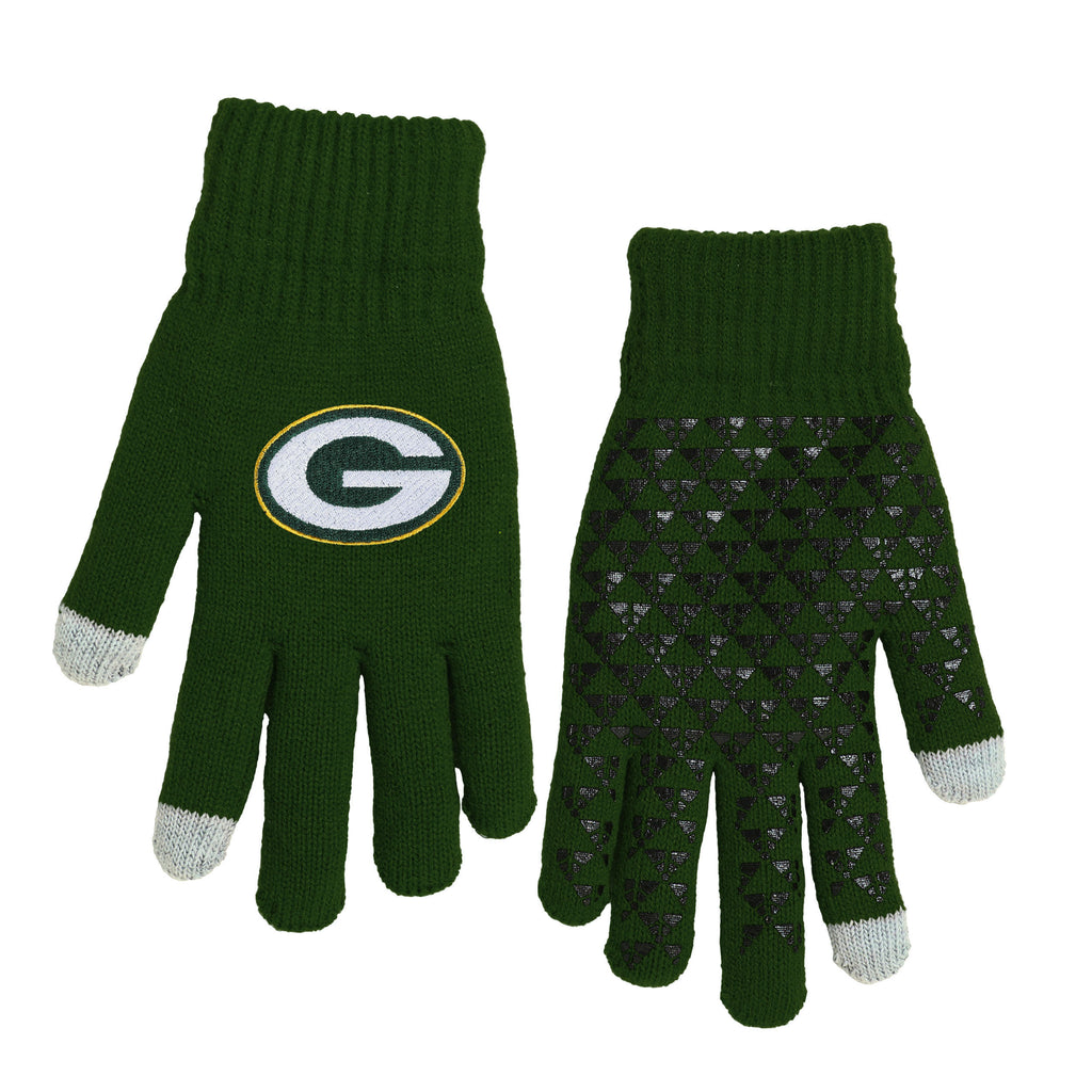 Green Bay Packers Knit Gloves with Silicone Grippers