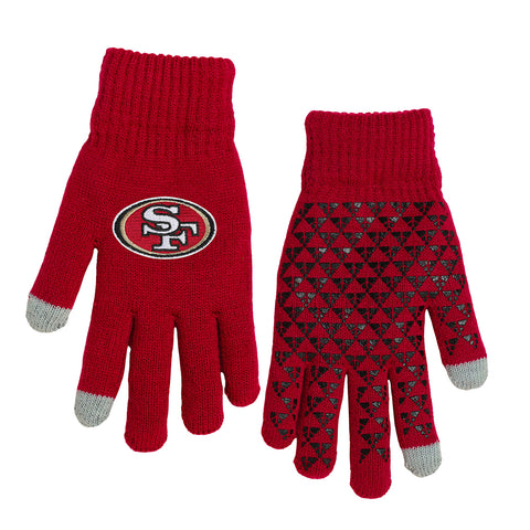 San Francisco 49ers Knit Gloves with Silicone Grippers