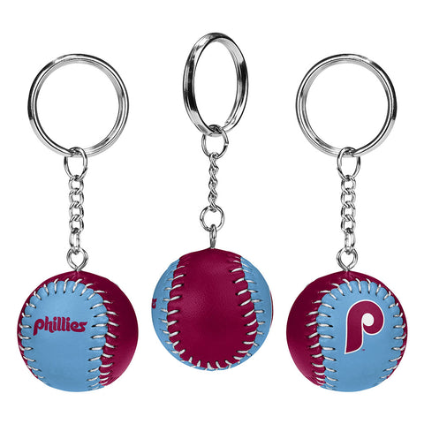 Philadelphia Phillies Retro 2" Baseball Key Chain - Light Blue