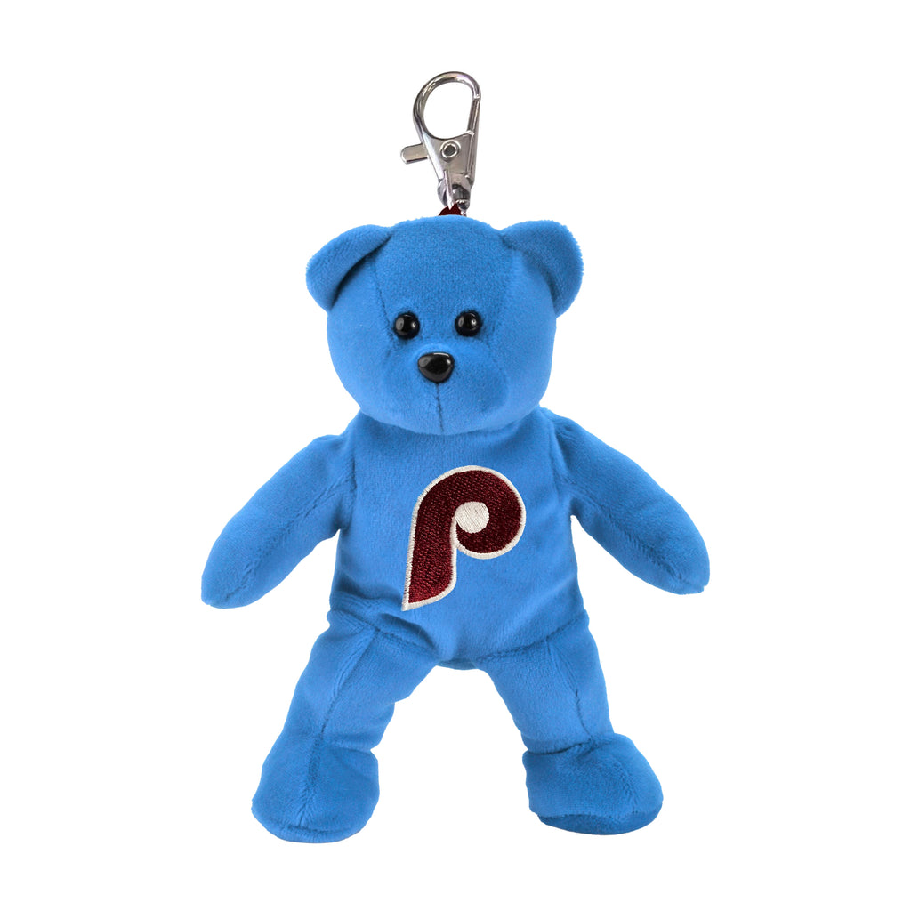 Philadelphia Phillies Retro 4" Plush Solid Bear Key Chain - Light Blue