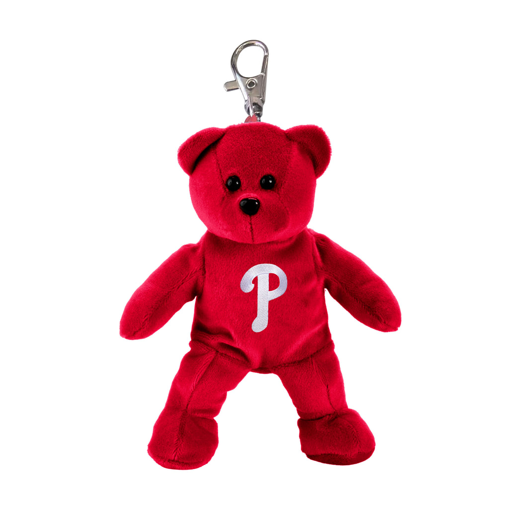 Philadelphia Phillies 4" Plush Solid Bear Key Chain - Red