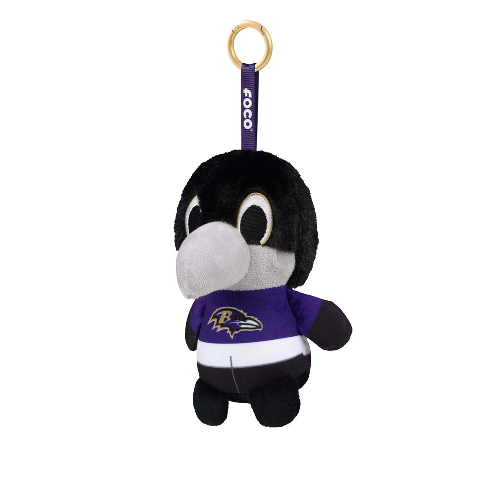 Baltimore Ravens 6" Plush Mascot Backpack Clip Keychain - Poe