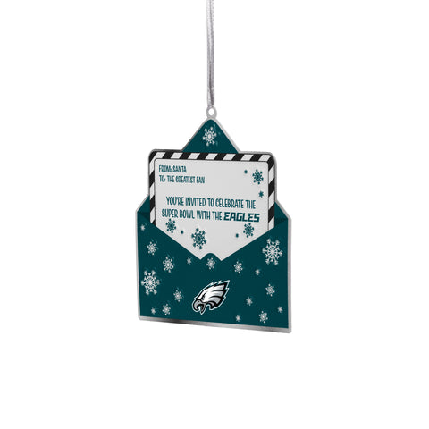 Philadelphia Eagles Metal Envelope Ornament