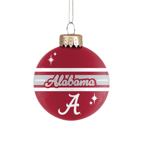 Alabama Crimson Tide 2025 Glass Ball Ornament