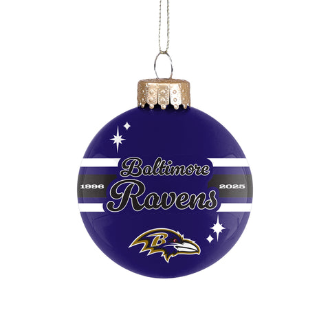 Baltimore Ravens 2025 Glass Ball Ornament