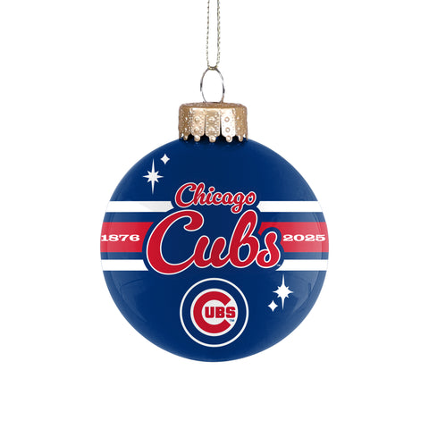 Chicago Cubs 2025 Glass Ball Ornament