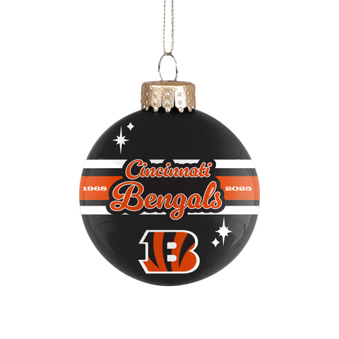 Cincinnati Bengals 2025 Glass Ball Ornament