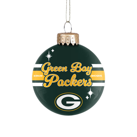 Green Bay Packers 2025 Glass Ball Ornament