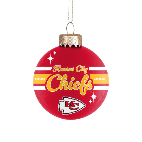 Kansas City Chiefs 2025 Glass Ball Ornament