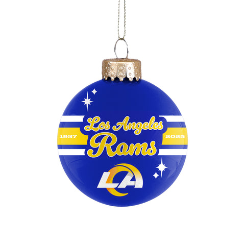 Los Angeles Rams 2025 Glass Ball Ornament