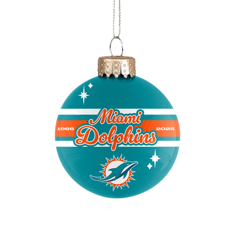 Miami Dolphins 2025 Glass Ball Ornament