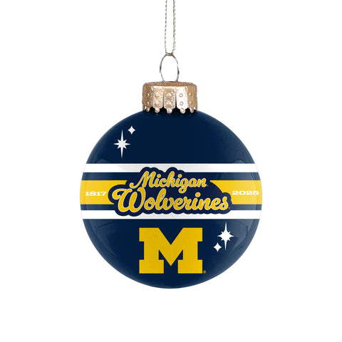 Michigan Wolverines 2025 Glass Ball Ornament