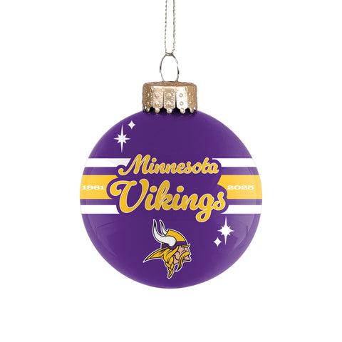 Minnesota Vikings 2025 Glass Ball Ornament