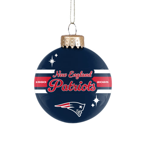 New England Patriots 2025 Glass Ball Ornament