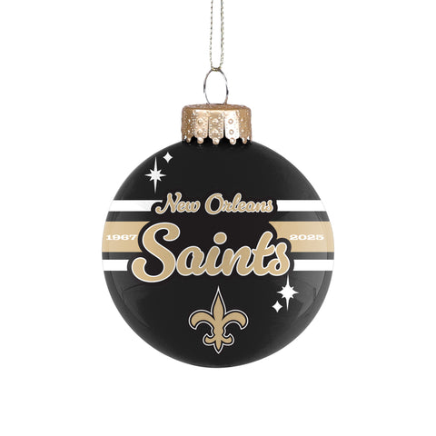 New Orleans Saints 2025 Glass Ball Ornament