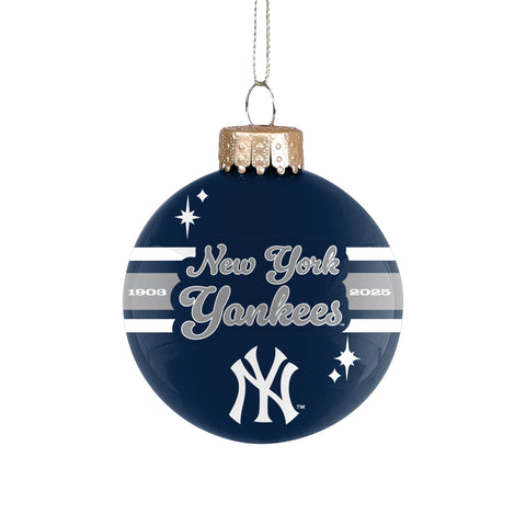 New York Yankees 2025 Glass Ball Ornament