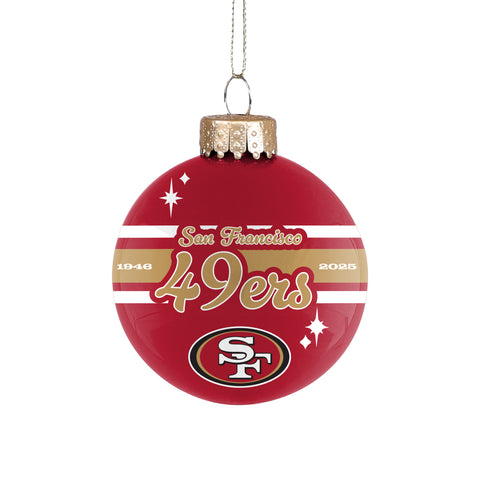 San Francisco 49Ers 2025 Glass Ball Ornament