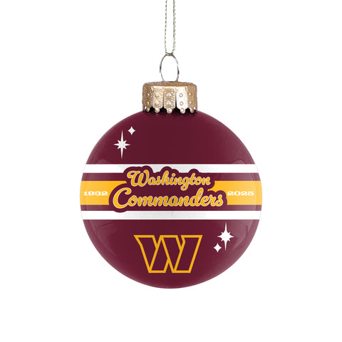Washington Commanders 2025 Glass Ball Ornament
