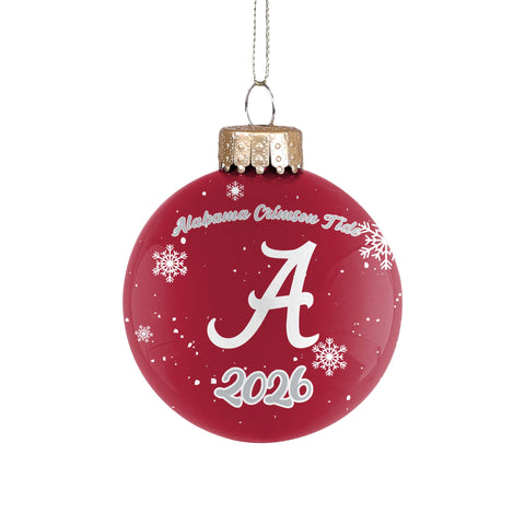 Alabama Crimson Tide 2026 Glass Ball Ornament