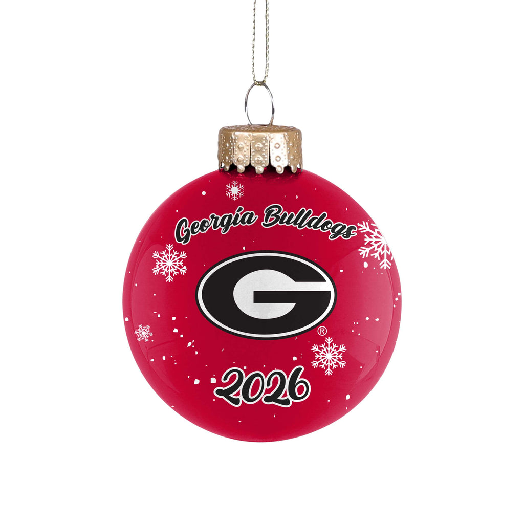 Georgia Bulldogs 2026 Glass Ball Ornament