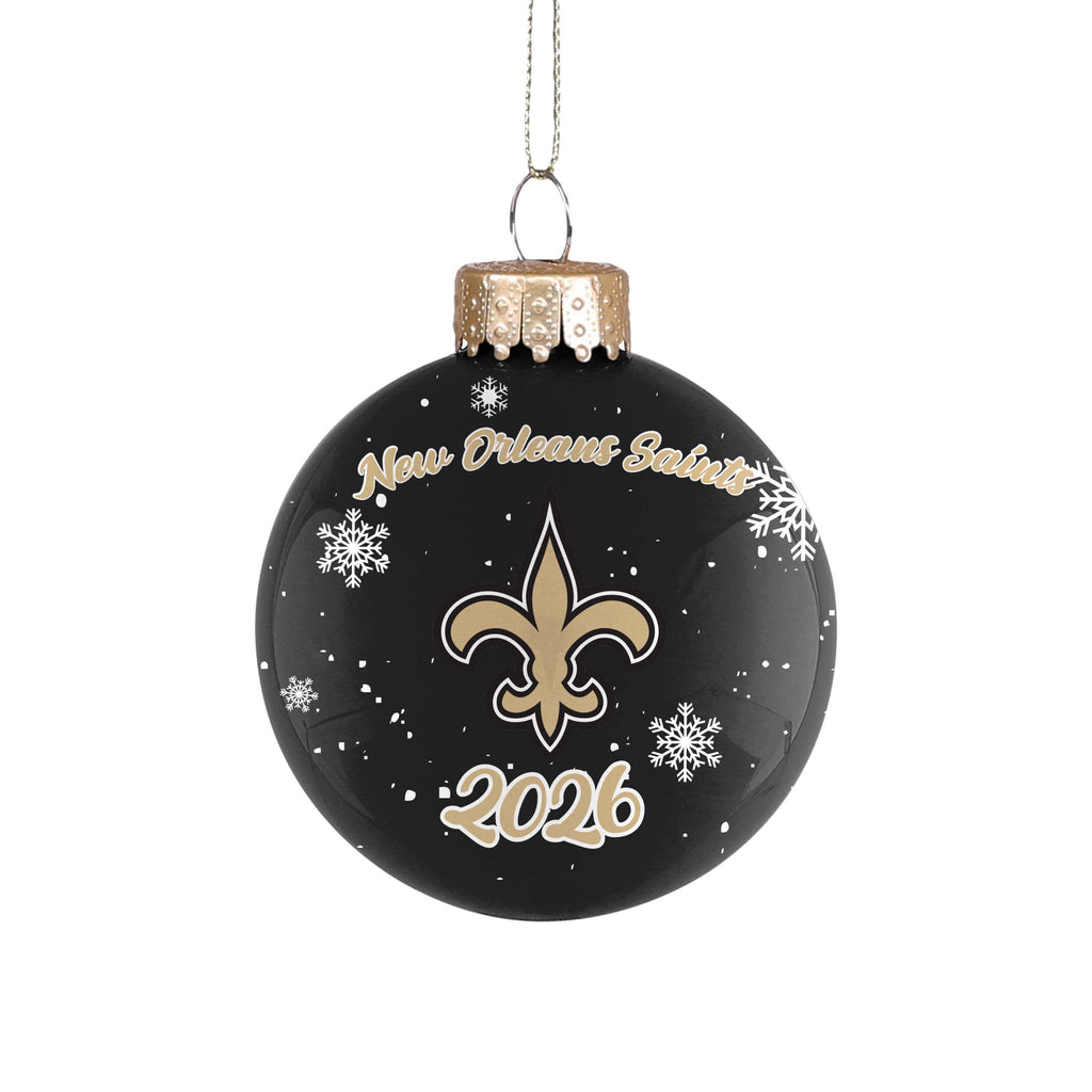 New Orleans Saints 2026 Glass Ball Ornament