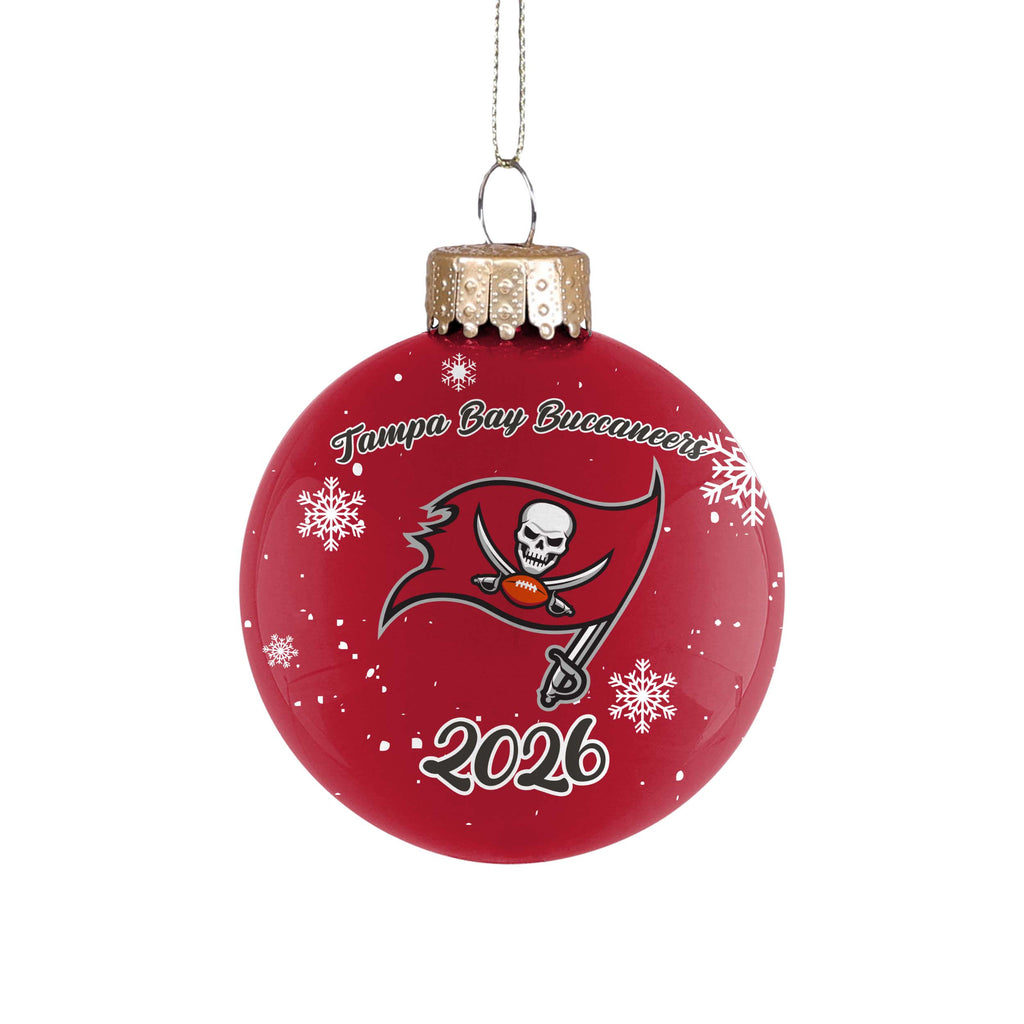 Tampa Bay Buccaneers 2026 Glass Ball Ornament