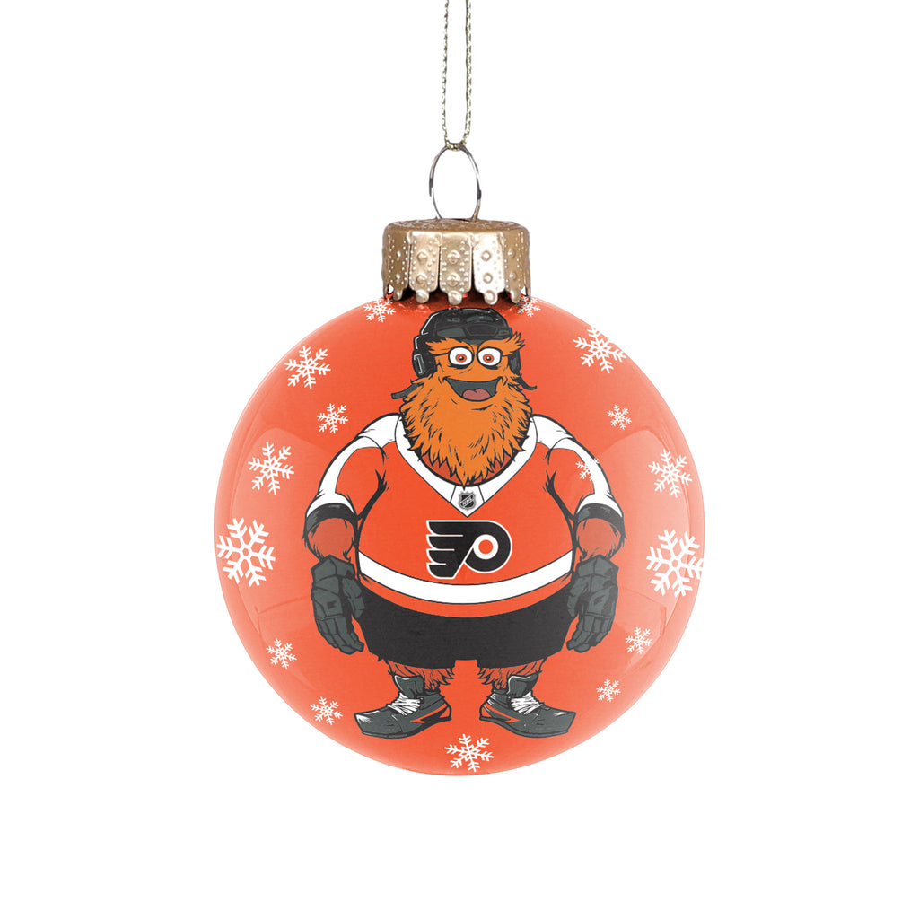 Philadelphia Flyers Gritty Mascot Glass Ball Ornament
