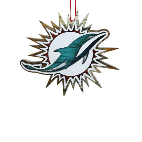 Miami Dolphins Raised Logo Mural Ornament