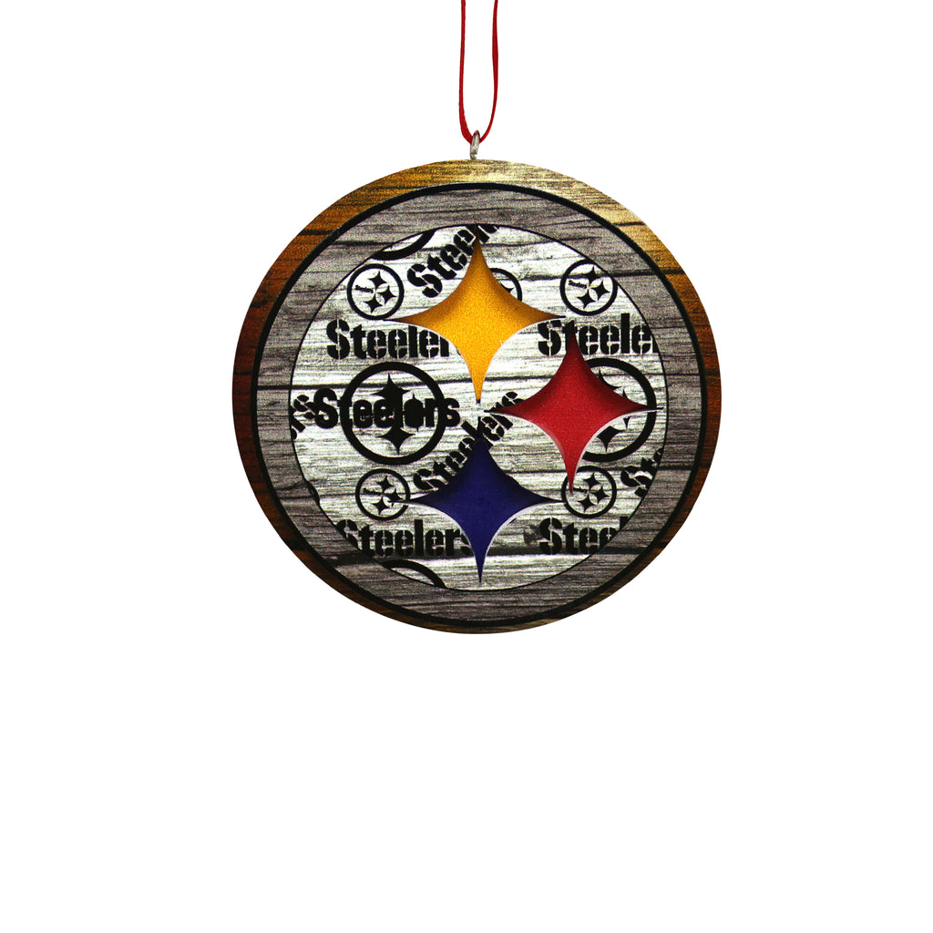 Pittsburgh Steelers Raised Logo Mural Ornament