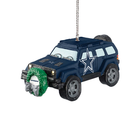 Dallas Cowboys Jeep with Wreath Ornament