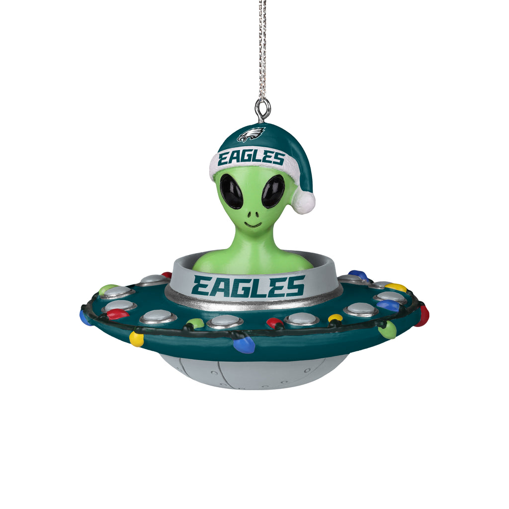 Philadelphia Eagles Alien Wrapped in Lights Ornament