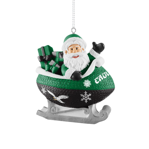 Philadelphia Eagles Retro Kelly Green Football Sleigh Ornament