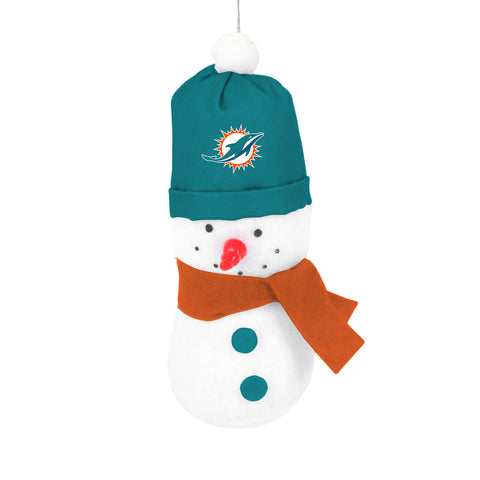 Miami Dolphins 3.5" Plush Snowman Ornament