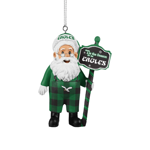 Philadelphia Eagles Retro Santa Overalls Ornament