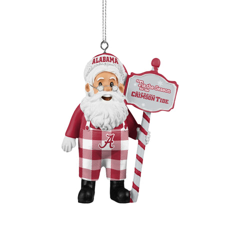 Alabama Crimson Tide Santa Overalls Ornament