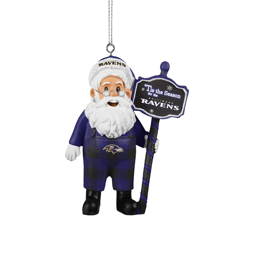 Baltimore Ravens Santa Overalls Ornament