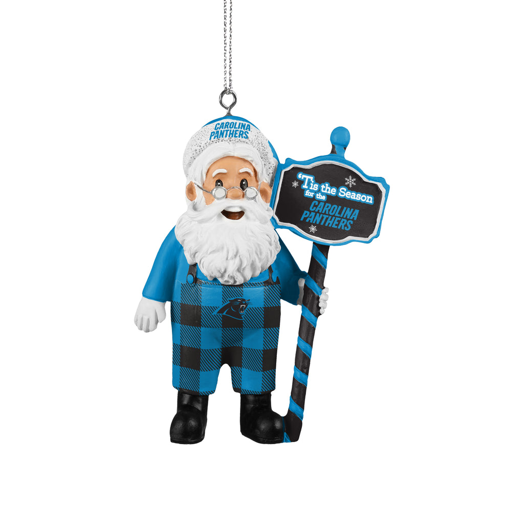 Carolina Panthers Santa Overalls Ornament