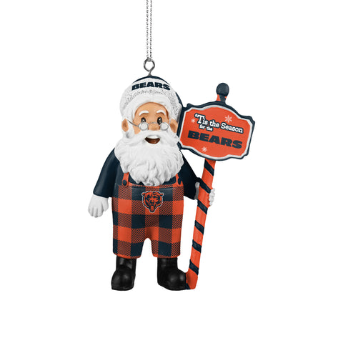 Chicago Bears Santa Overalls Ornament
