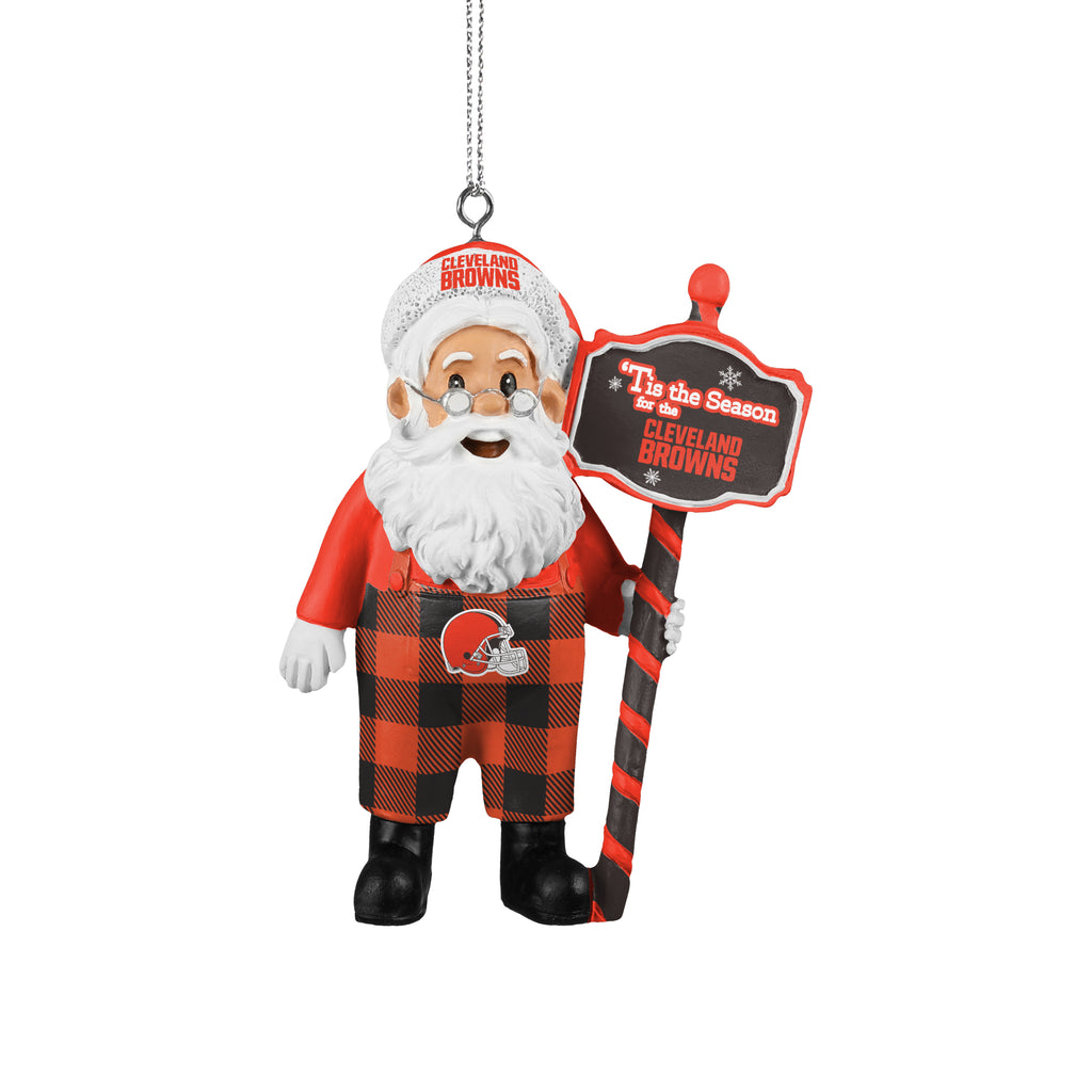 Cleveland Browns Santa Overalls Ornament