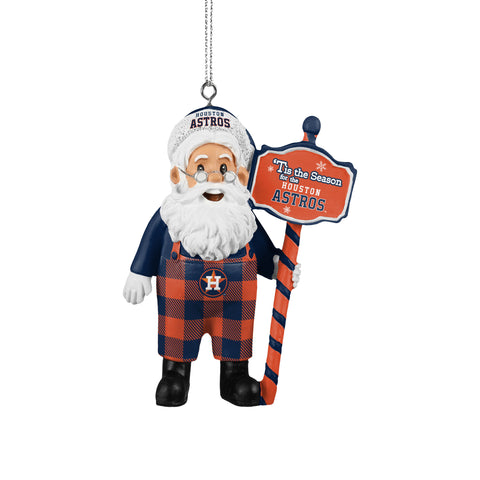 Houston Astros Santa Overalls Ornament