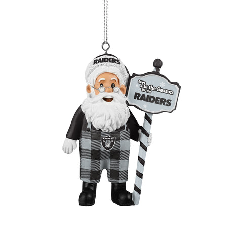 Las Vegas Raiders Santa Overalls Ornament