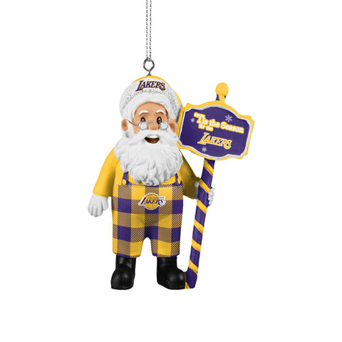 Los Angeles Lakers Santa Overalls Ornament