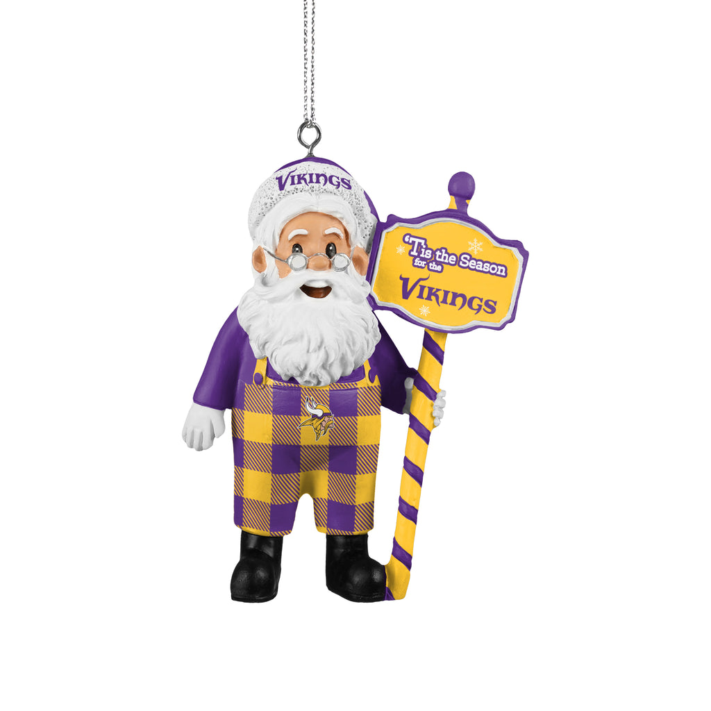 Minnesota Vikings Santa Overalls Ornament