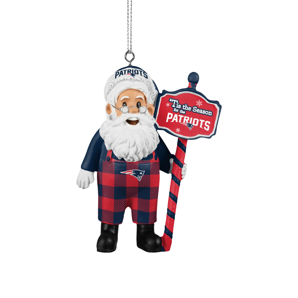 New England Patriots Santa Overalls Ornament